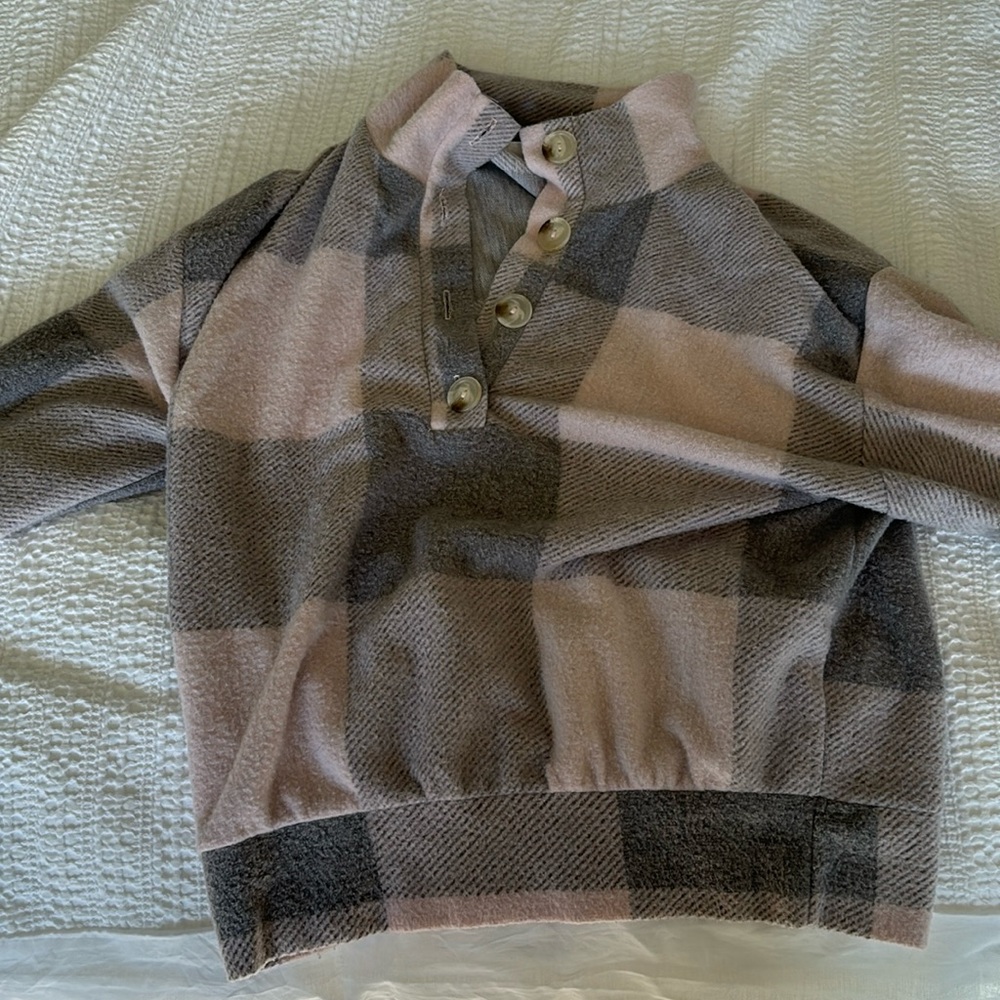 Cozy sweater half button up
